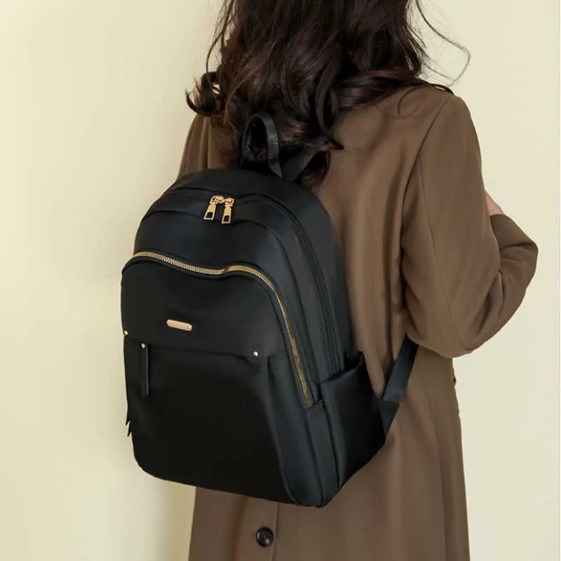 Sac à dos femme en nylon avec poche filet