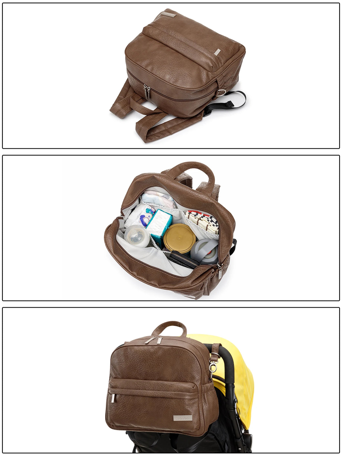 Sac à dos à langer en PU/PVC