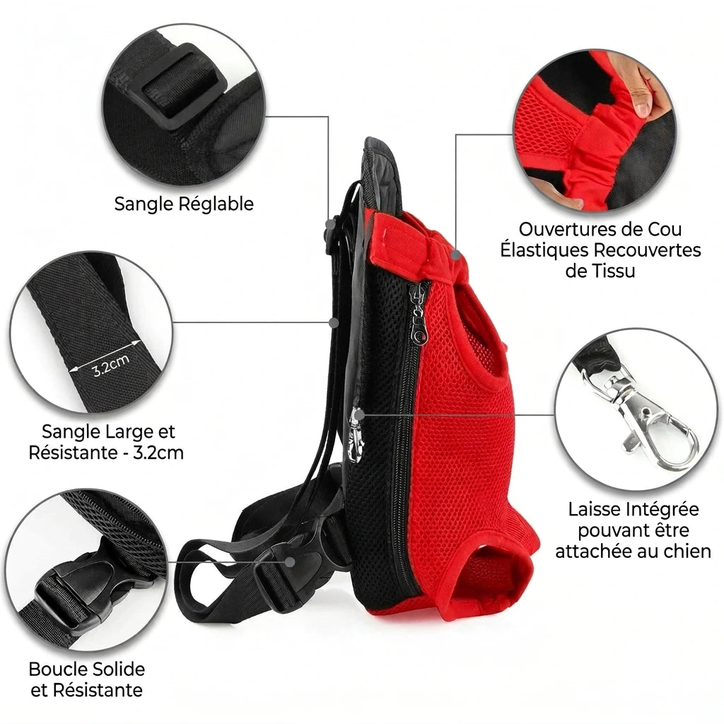 Porte-animal ventral pour chat et petit chien