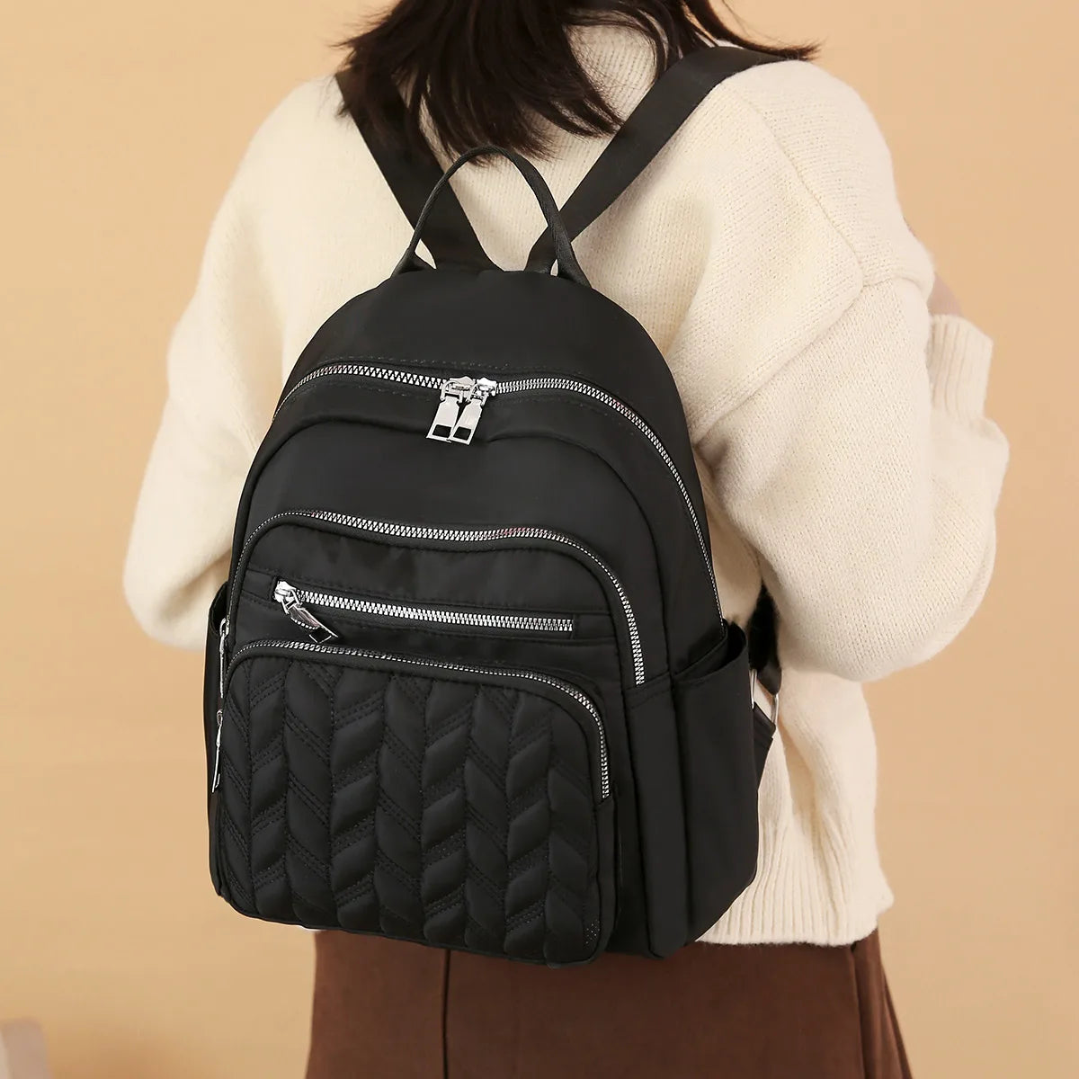 Sac à dos femme en nylon matelassé