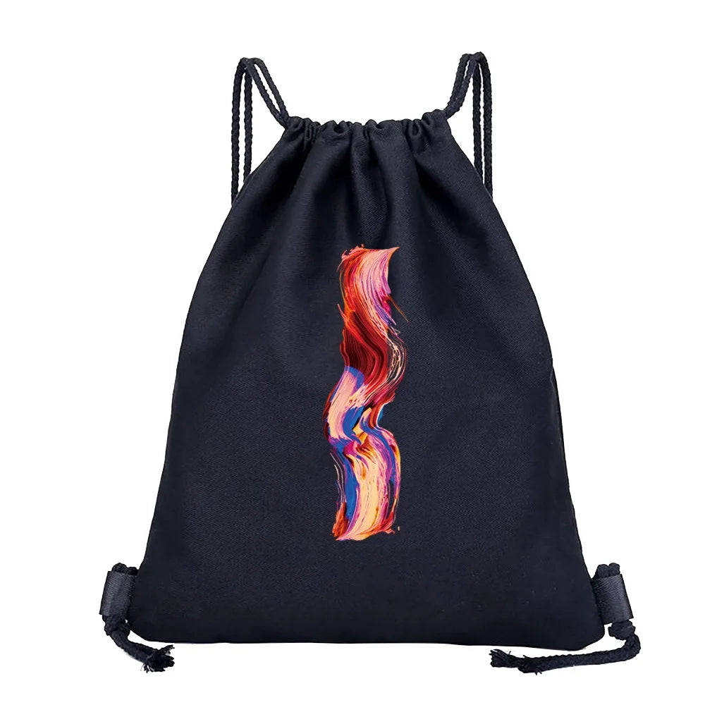 Sac à dos cordon de serrage à motif lettre colorée