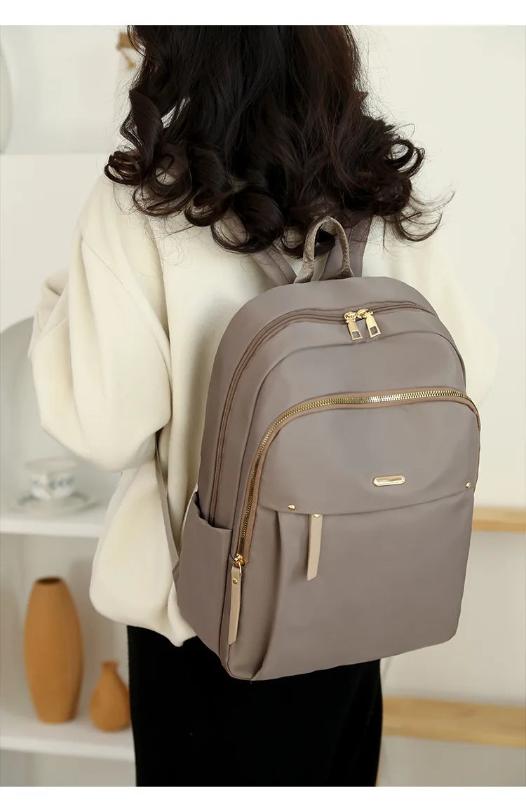 Sac à dos femme en nylon avec poche filet