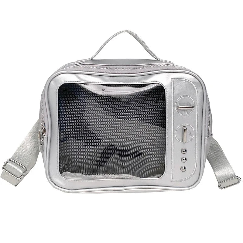 Sac à dos femme à poche transparente et broderies