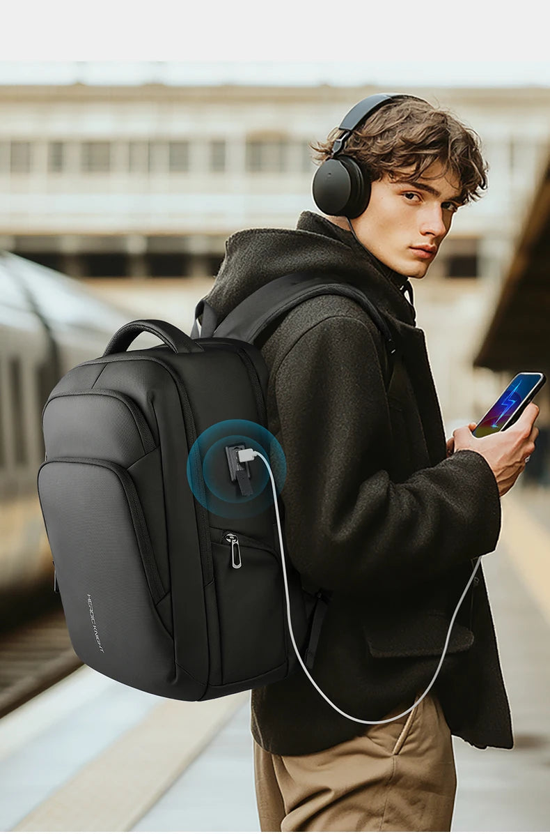 Sac à dos ordinateur 17.3 pouces en toile Oxford avec USB