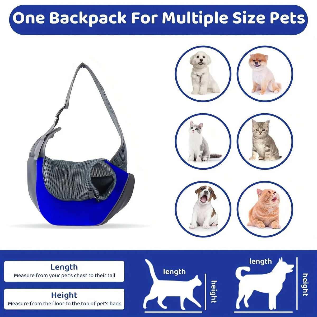 Sac à dos chien et chat en mailles respirantes