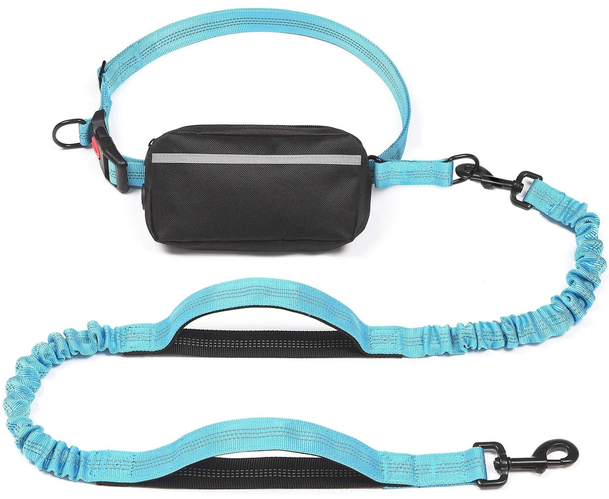 Laisse mains libres pour chien avec ceinture et pochette