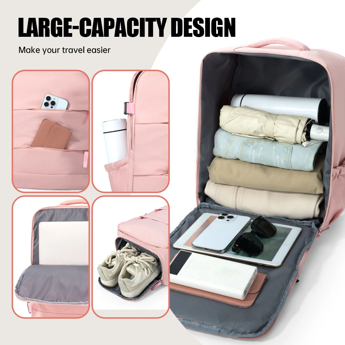 Sac à dos voyage avec compartiment chaussures séparé