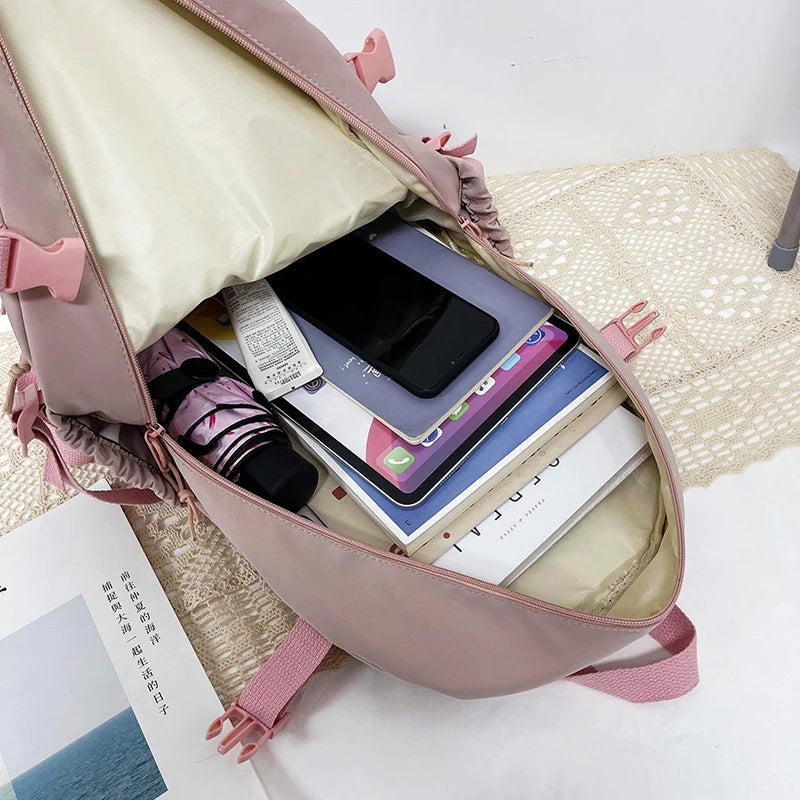 Sac à dos femme en nylon avec compartiment ordinateur