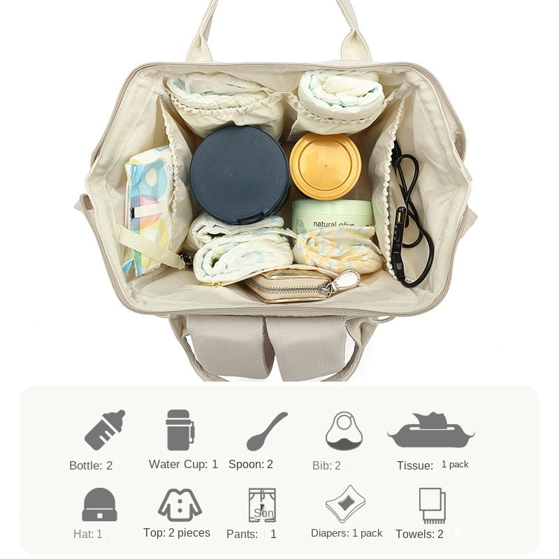 Sac à dos à langer en fibre synthétique