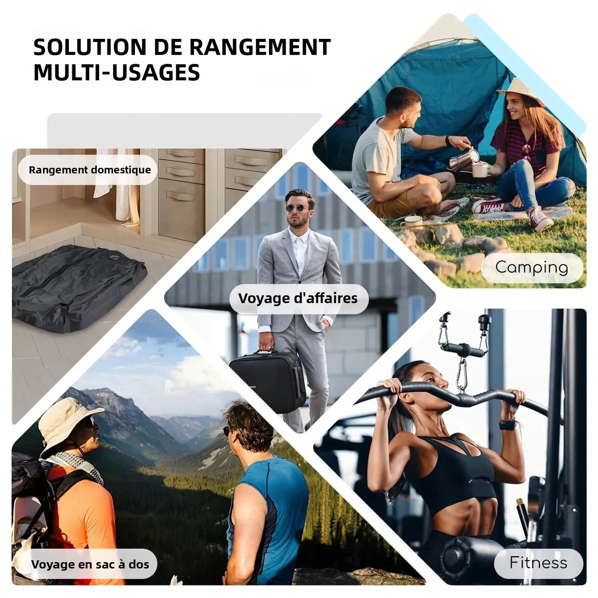 Sac de compression sous vide pour voyage en TPU