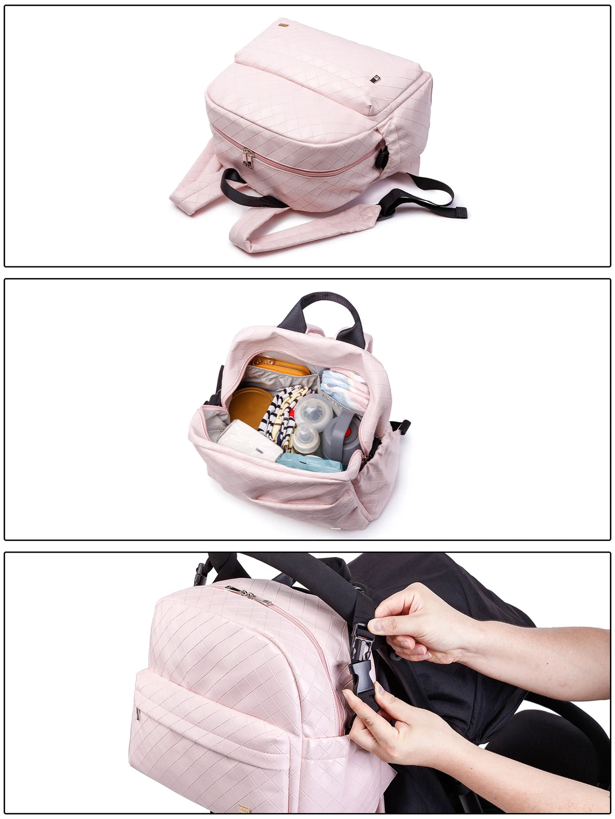 Sac à dos à langer en PU/PVC