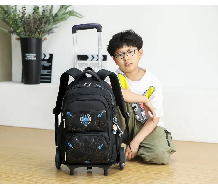 Sac à dos à roulettes enfant en nylon