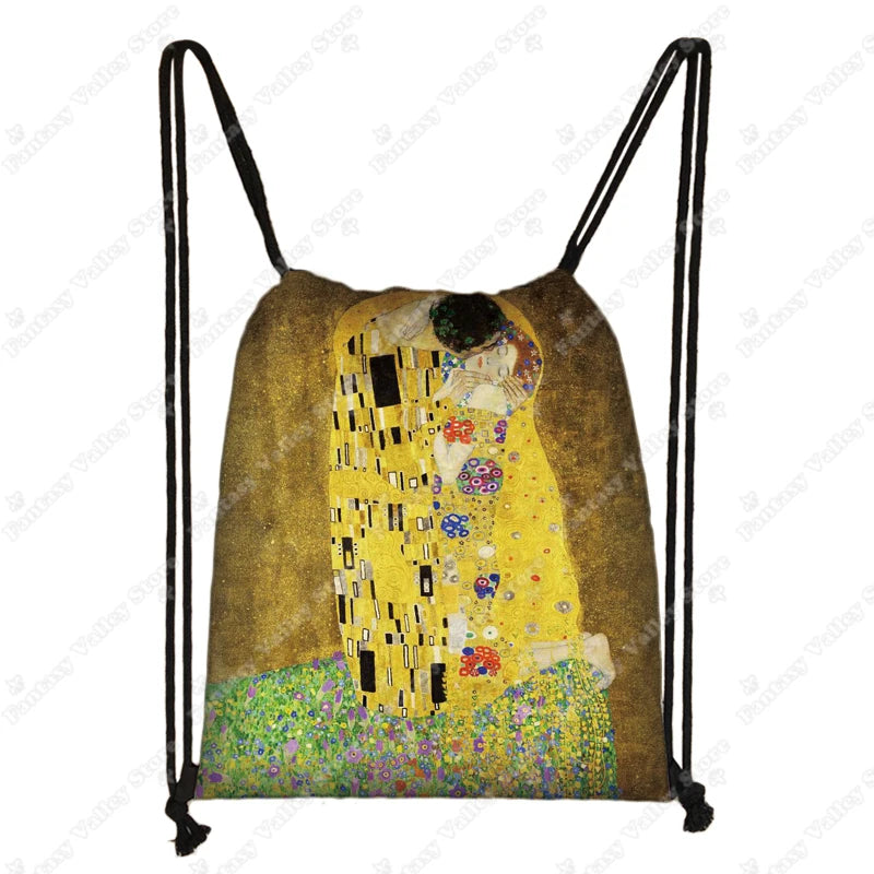 Sac à dos cordon toile motifs tableaux célèbres