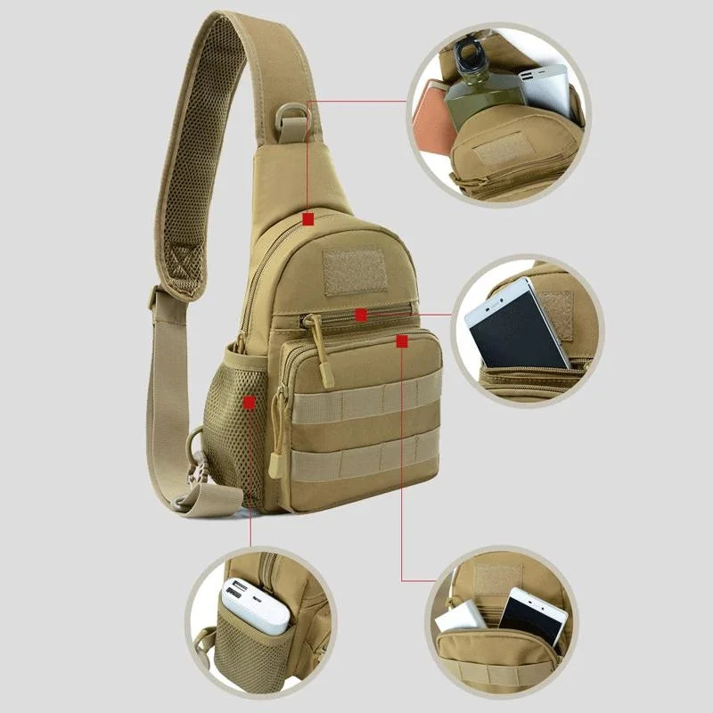 Sac à dos militaire en nylon, format bandoulière sling