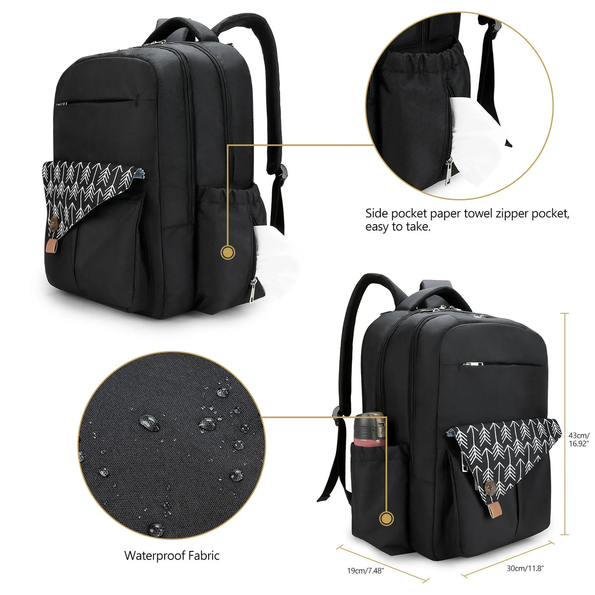 Sac à dos à langer multifonction pour parents