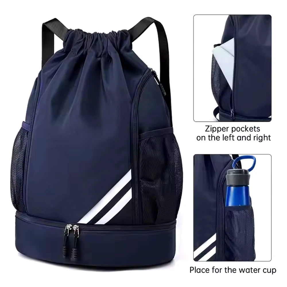 Sac à dos sport à cordon avec compartiment chaussures séparé