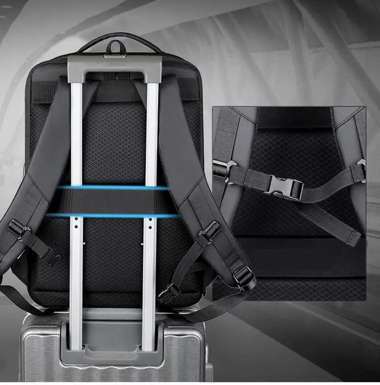 Sac à dos homme coque rigide anti-vol avec port USB