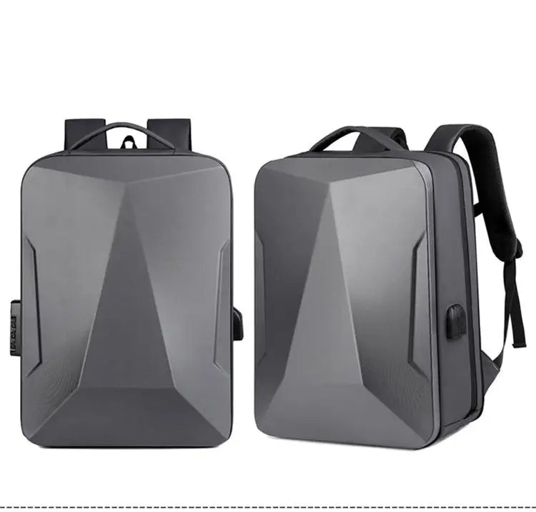 Sac à dos homme coque rigide anti-vol avec port USB