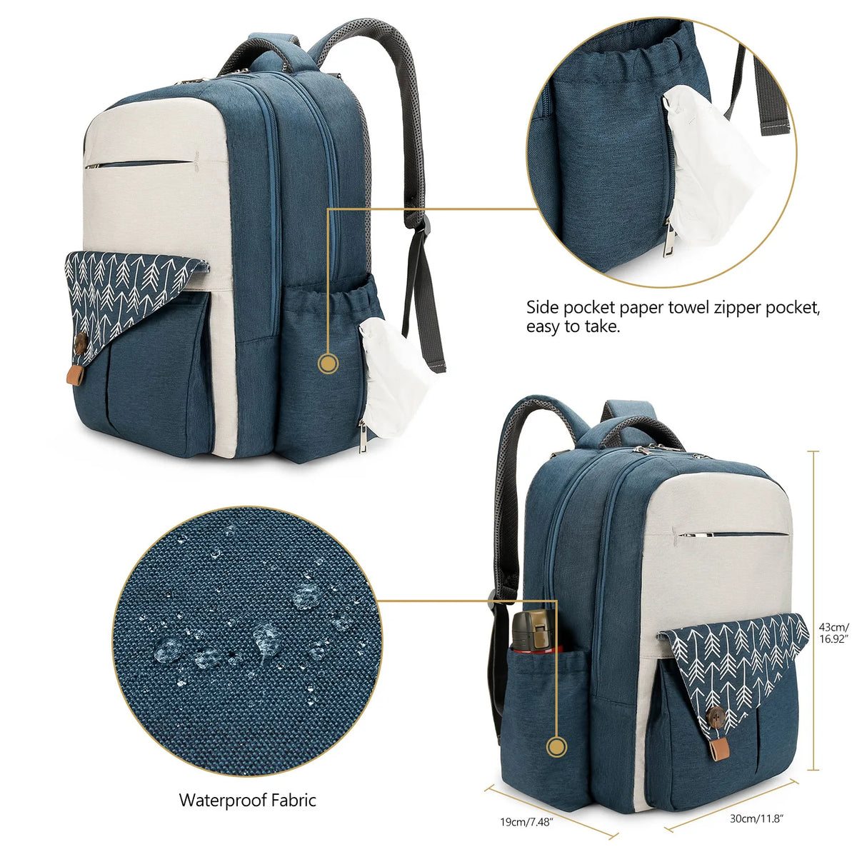 Sac à dos à langer multifonction pour parents