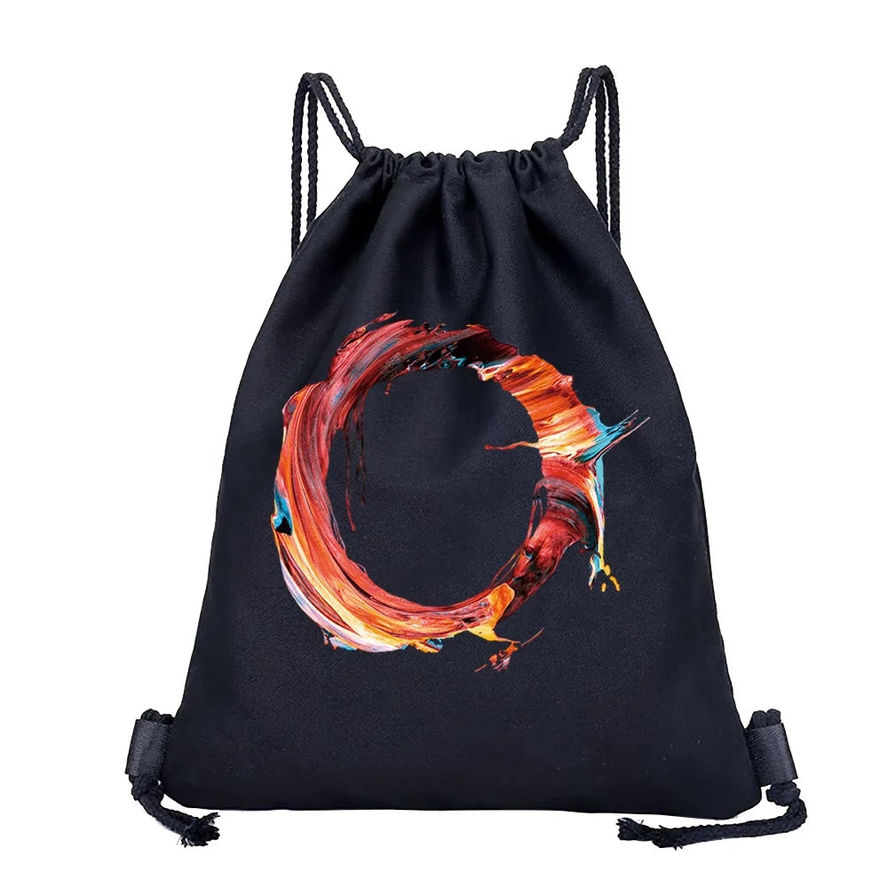 Sac à dos cordon de serrage à motif lettre colorée