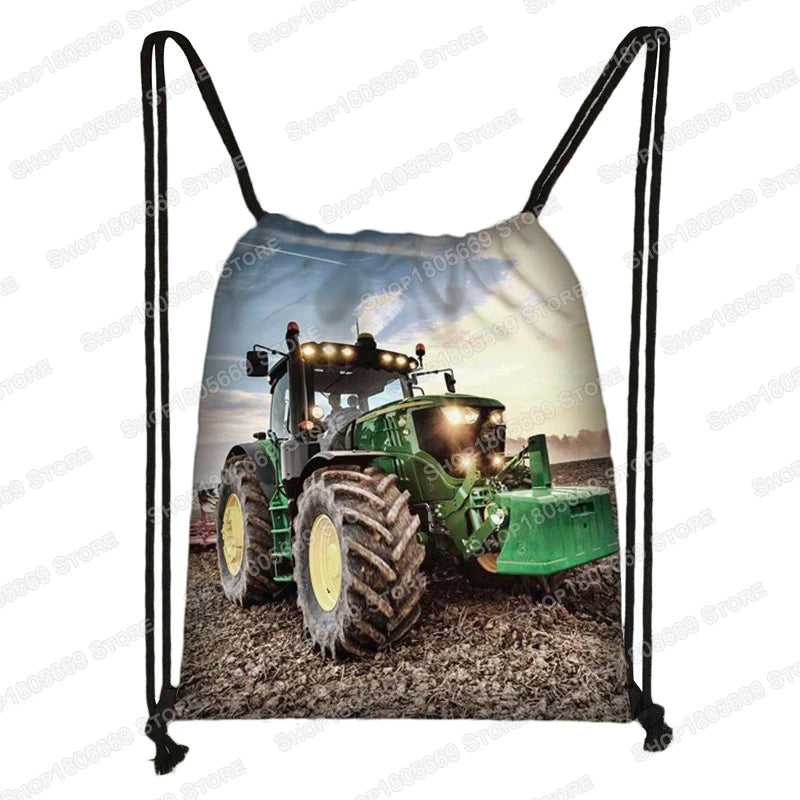Sac à dos toile motif tracteur enfant