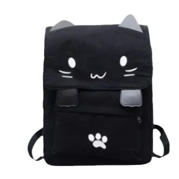 Sac à dos chat en toile avec oreilles 3D