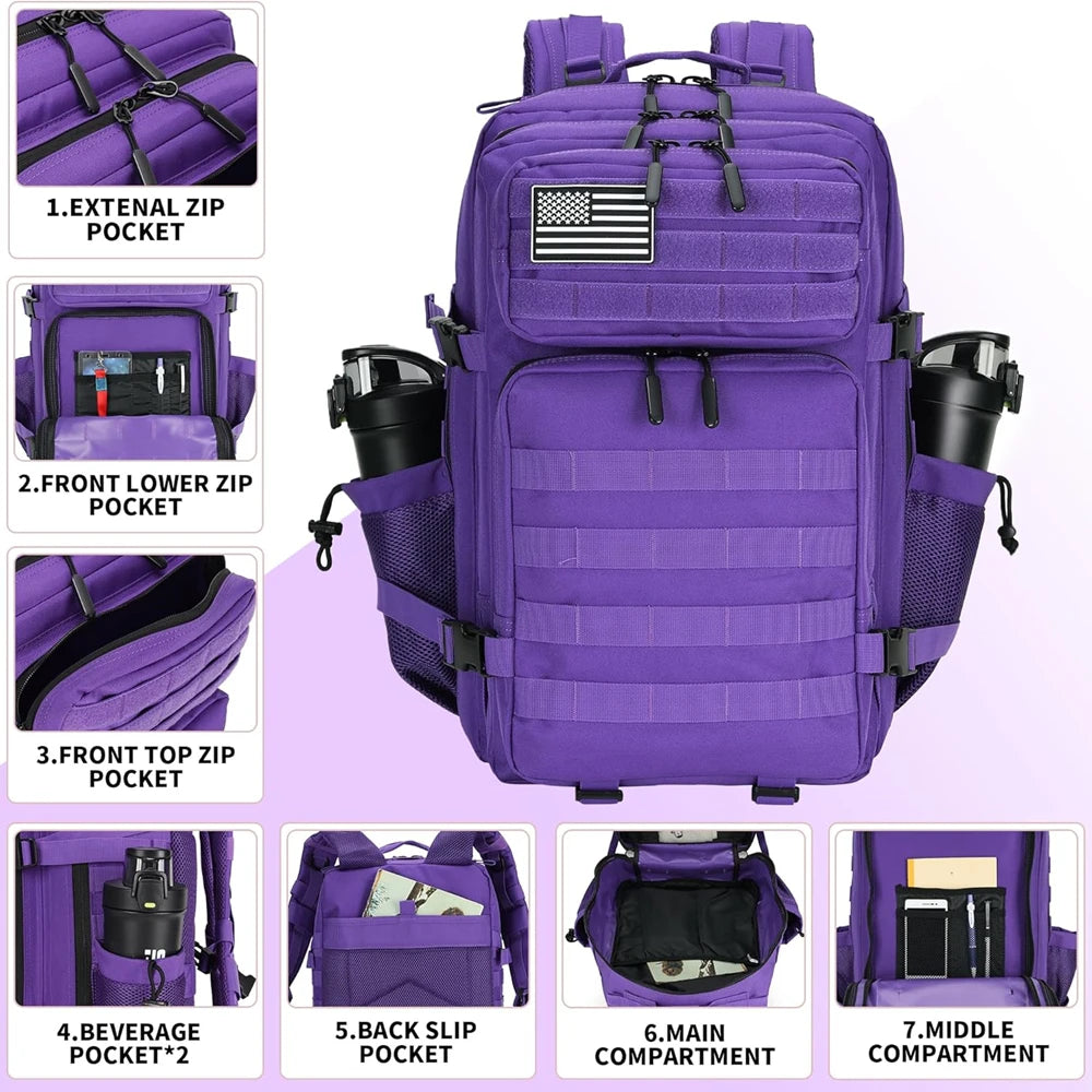 Sac à dos militaire 45L avec porte-gourdes