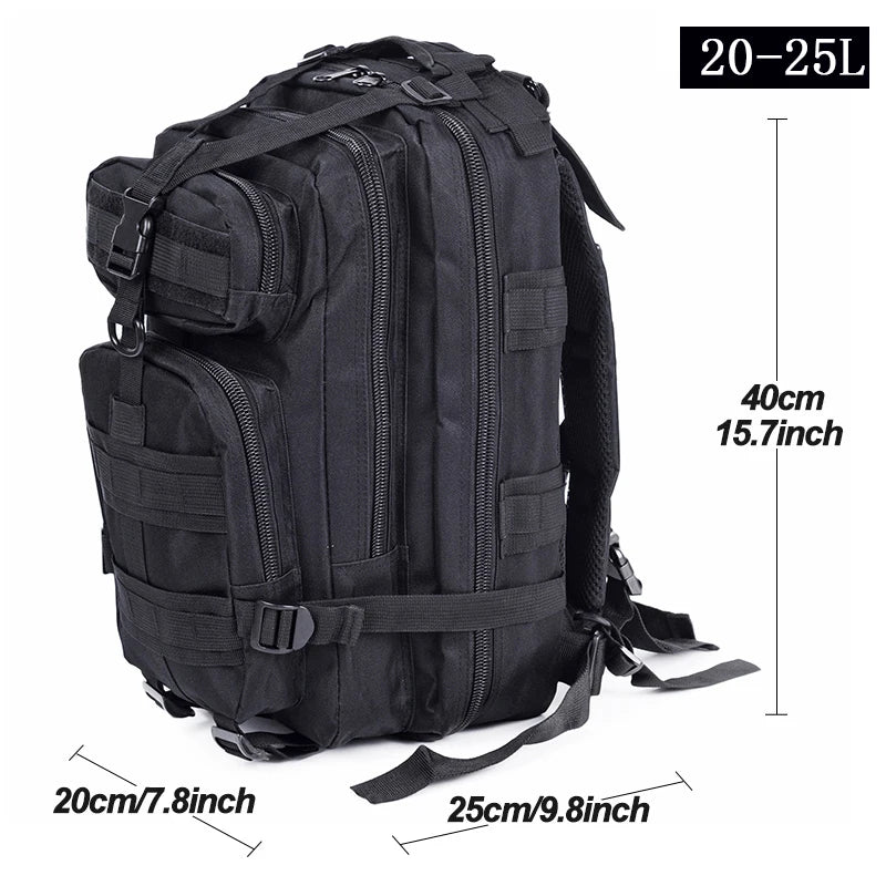 Sac à dos militaire 20-25L en nylon camouflage