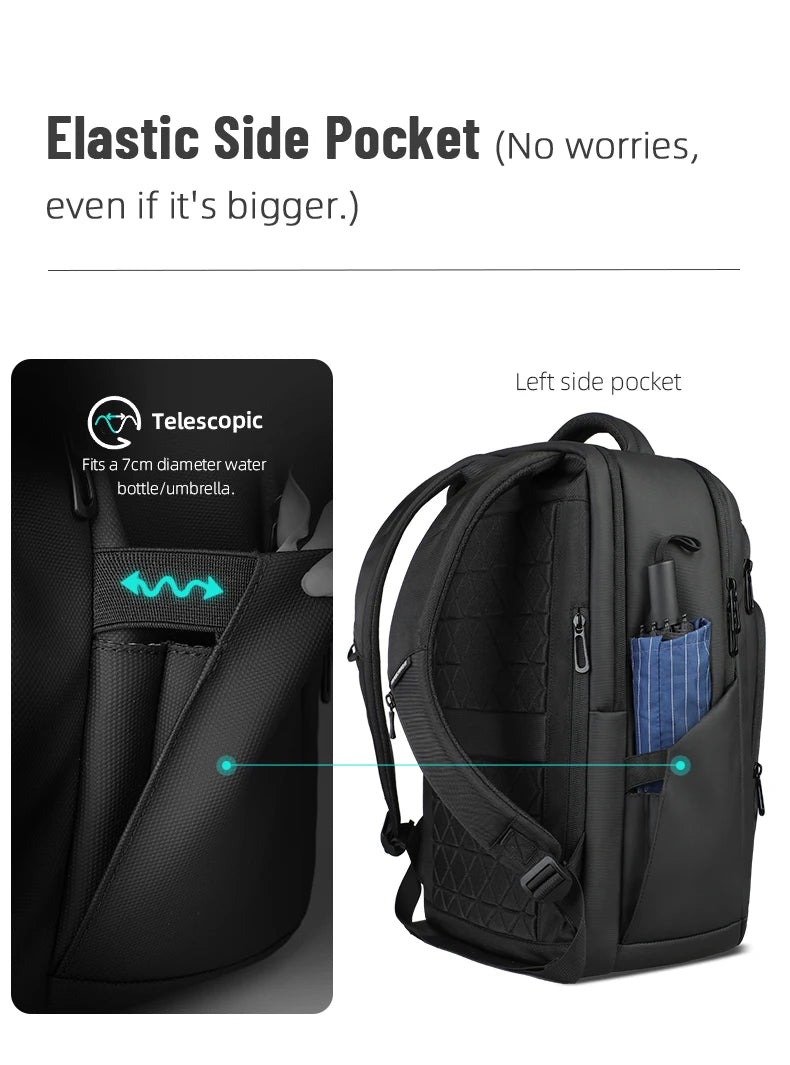 Sac à dos ordinateur 17.3 pouces en toile Oxford avec USB