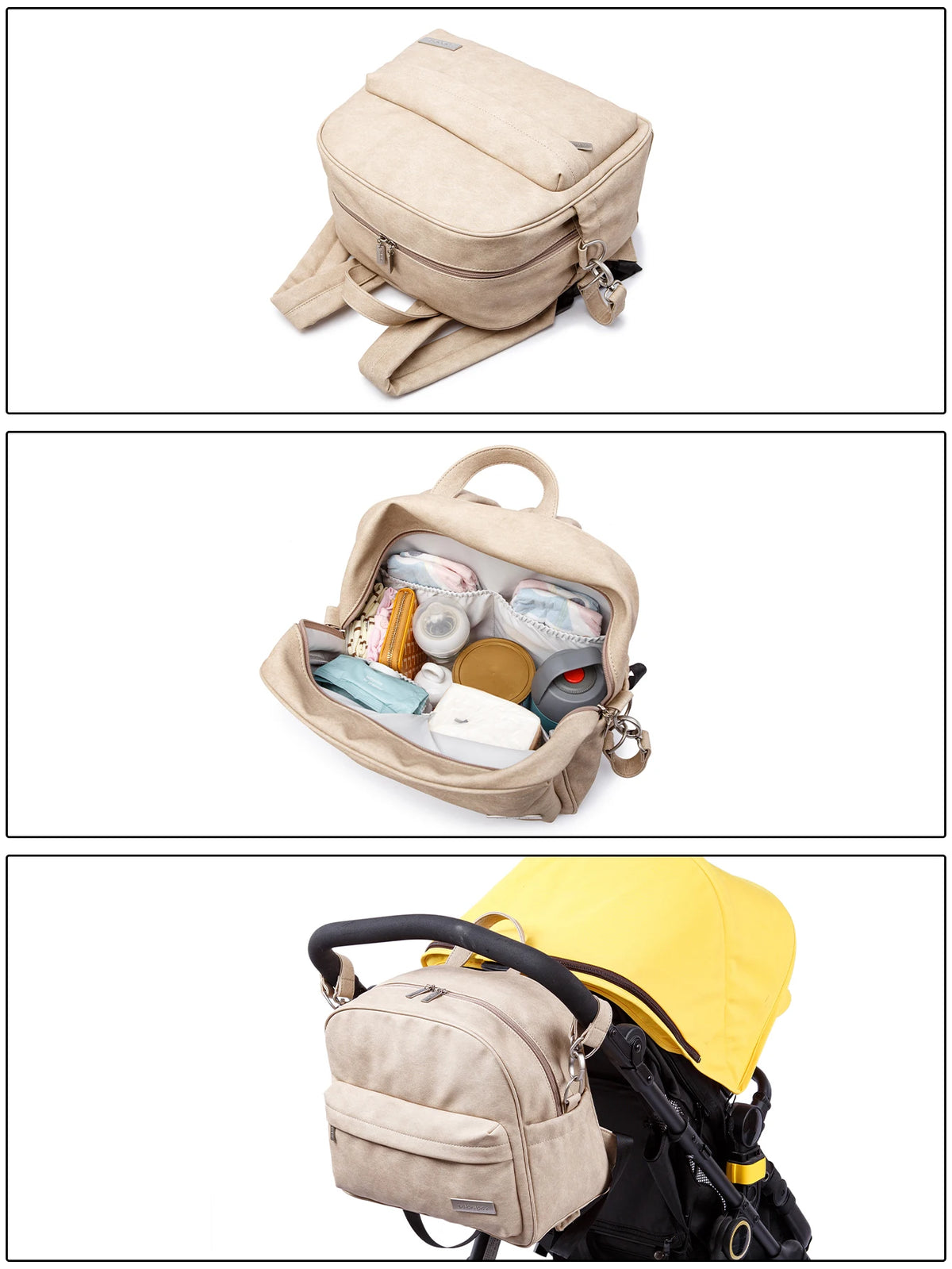 Sac à dos à langer en PU/PVC