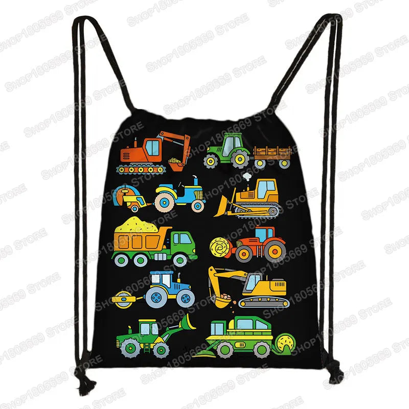 Sac à dos toile motif tracteur enfant