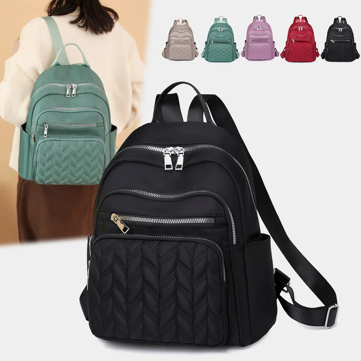 Sac à dos femme en nylon matelassé