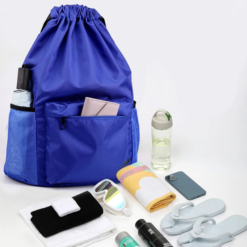 Sac à dos sport à cordon avec poche de séparation humide/sec