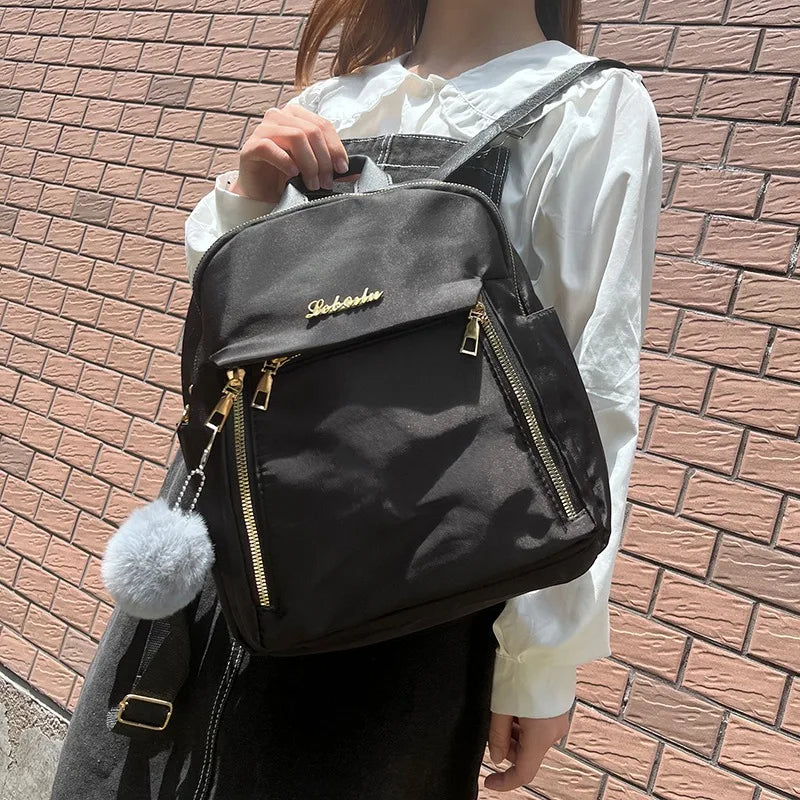 Sac à dos femme en toile Oxford noir