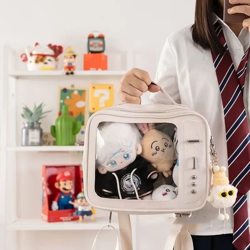 Sac à dos femme à poche transparente et broderies