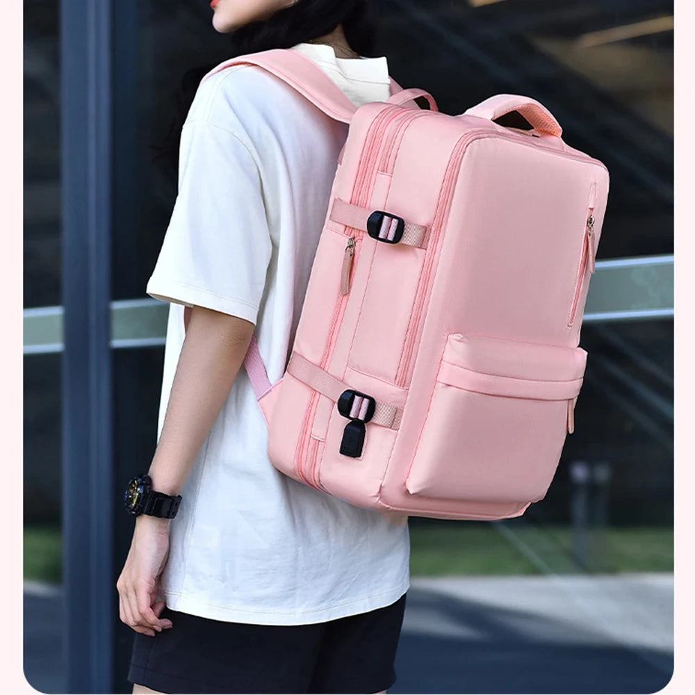 Sac à dos cabine femme 45x35x20 avec compartiment ordinateur