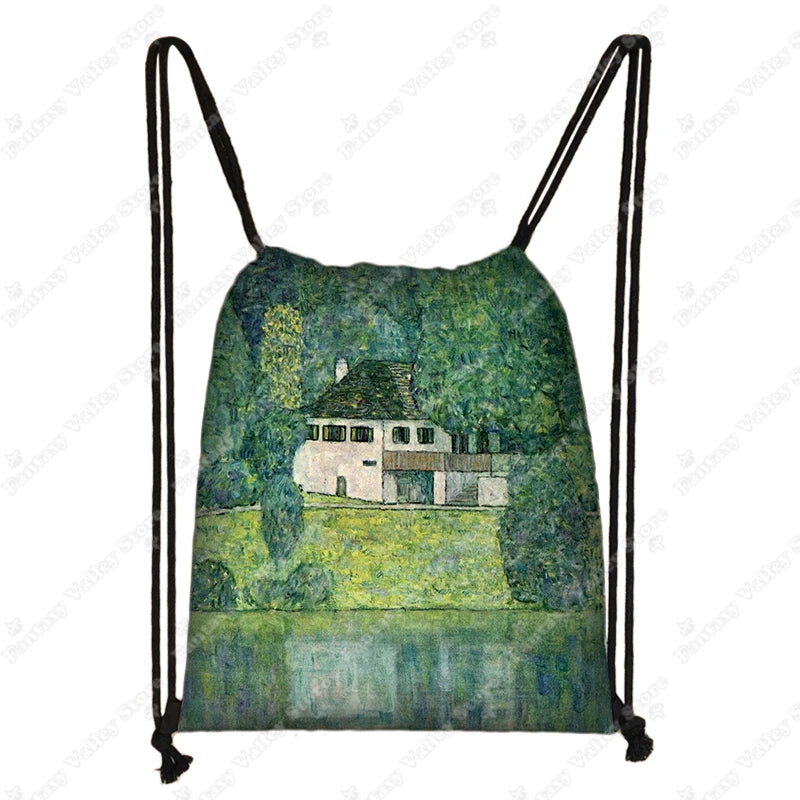 Sac à dos cordon toile motifs tableaux célèbres