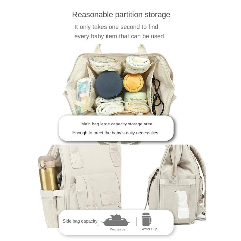 Sac à dos à langer en fibre synthétique