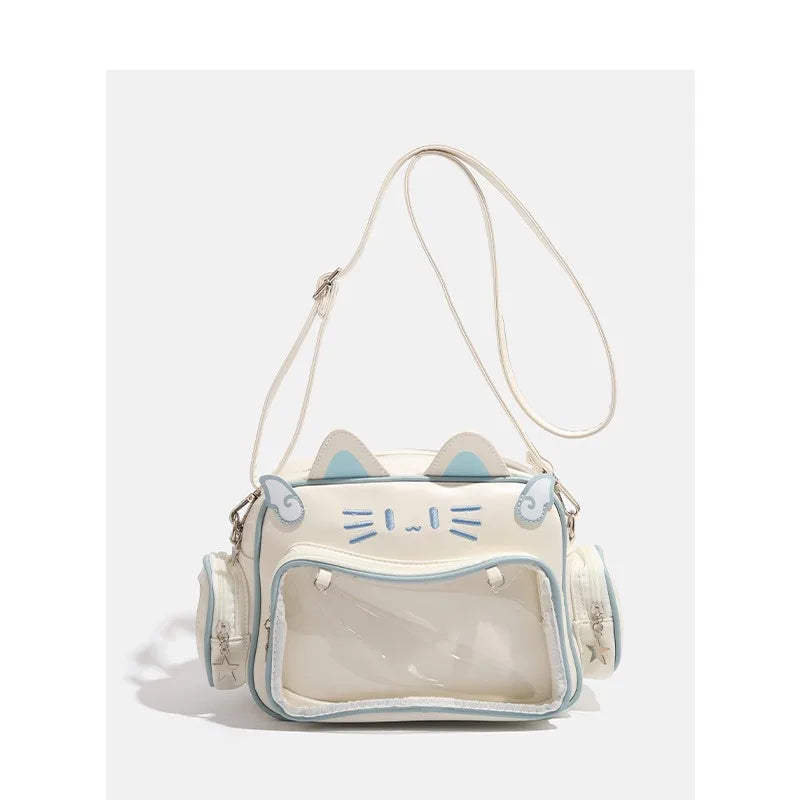 Sac à dos femme chat en similicuir brodé
