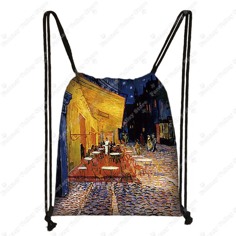 Sac à dos cordon toile motifs tableaux célèbres