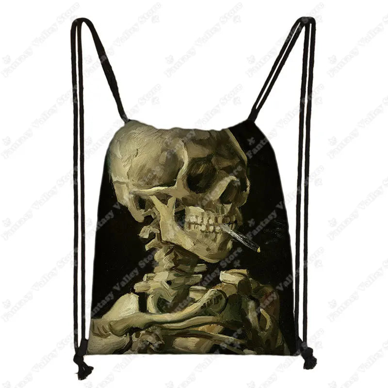 Sac à dos cordon toile motifs tableaux célèbres