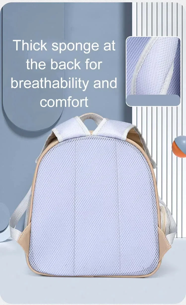 Sac à dos chat en similicuir avec fenêtre tête de chat