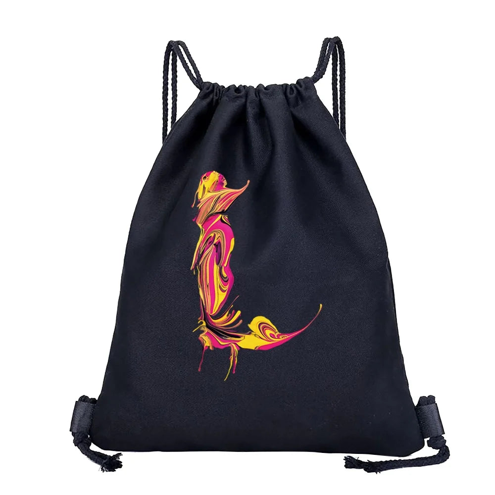 Sac à dos cordon de serrage à motif lettre colorée
