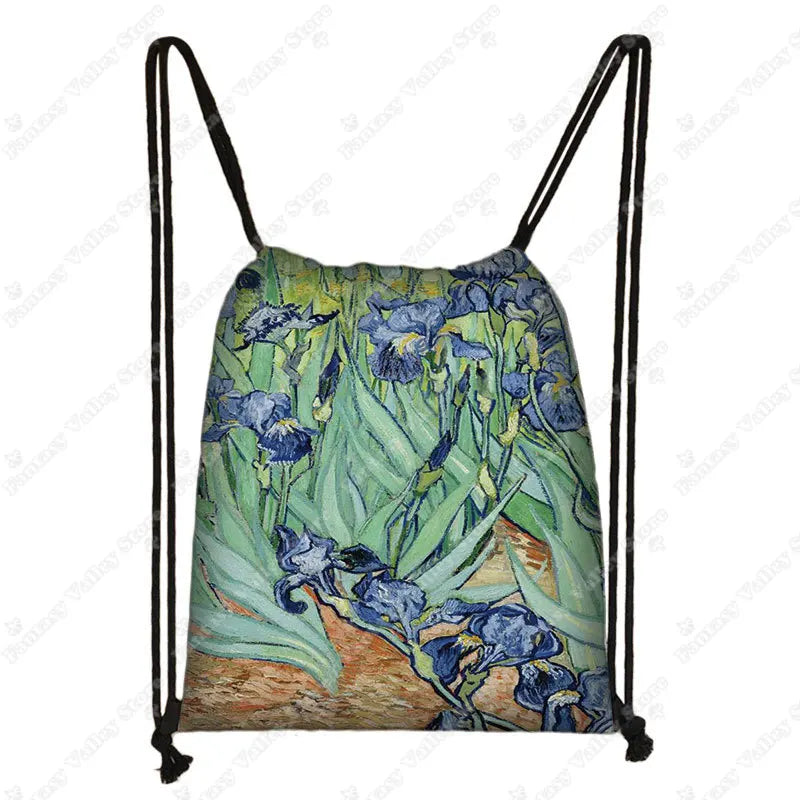 Sac à dos cordon toile motifs tableaux célèbres