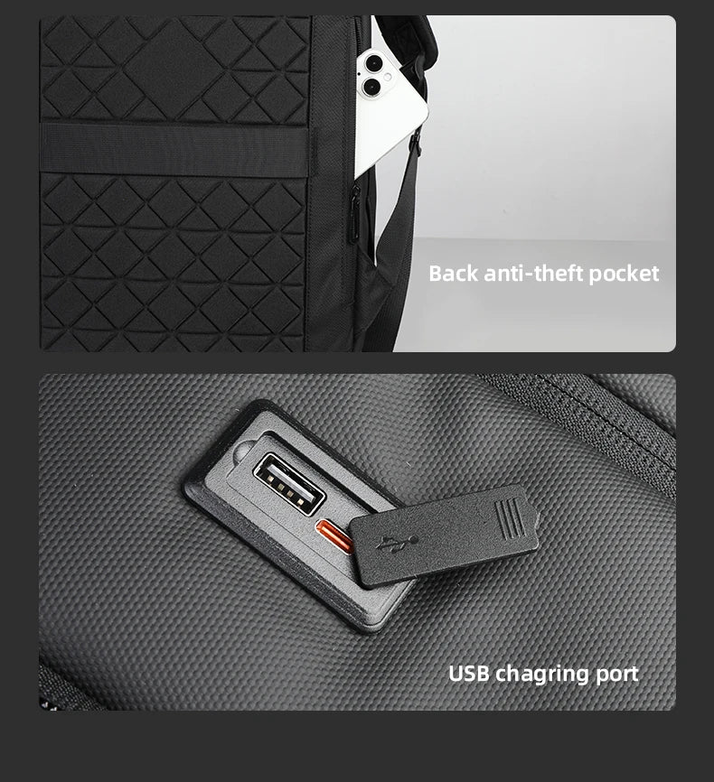 Sac à dos ordinateur 17.3 pouces en toile Oxford avec USB