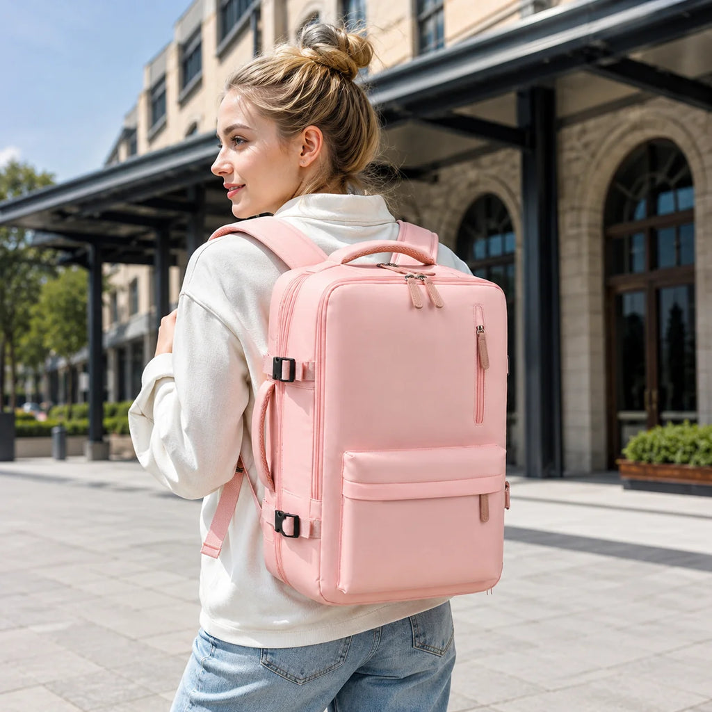 Sac à dos cabine femme 45x35x20 avec compartiment ordinateur