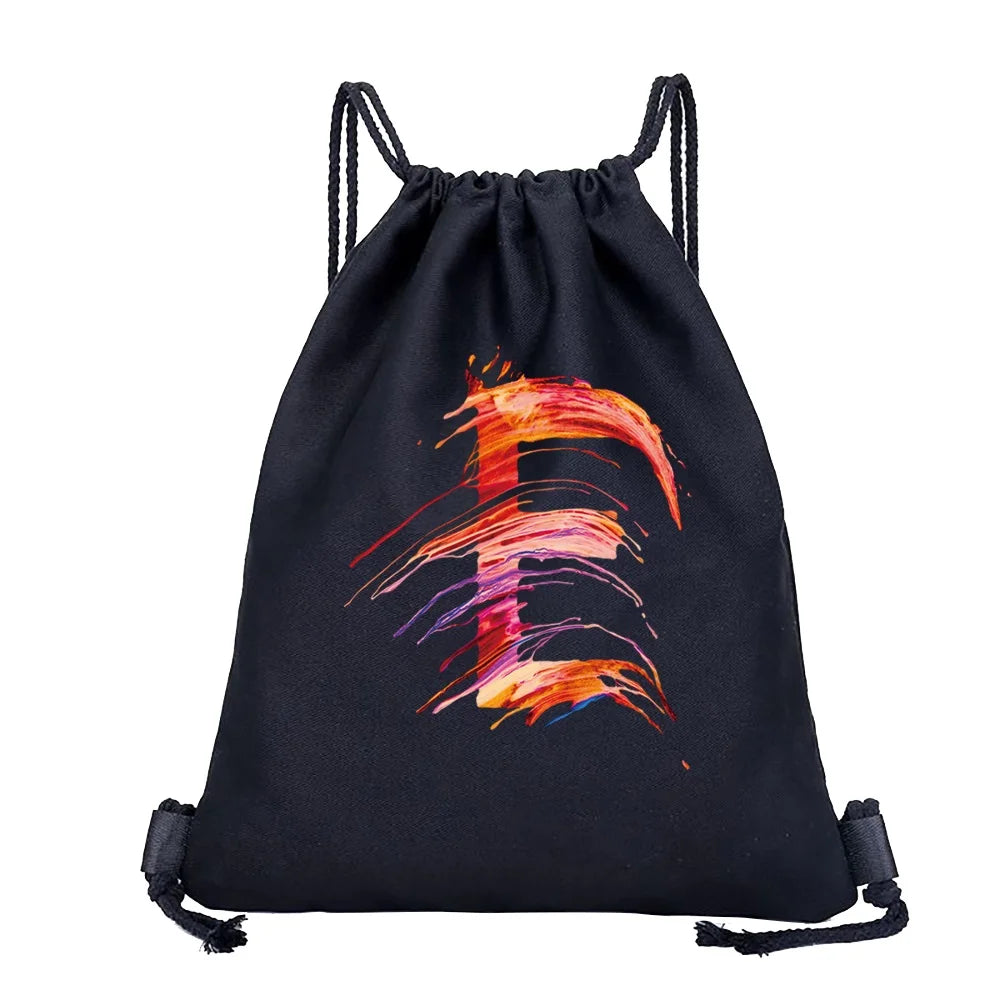 Sac à dos cordon de serrage à motif lettre colorée