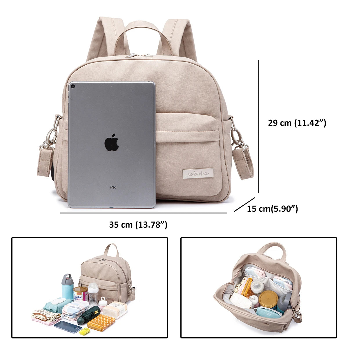 Sac à dos à langer en PU/PVC