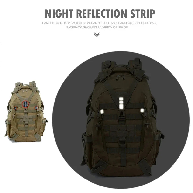 Sac à dos militaire 40L en nylon avec sangles molle