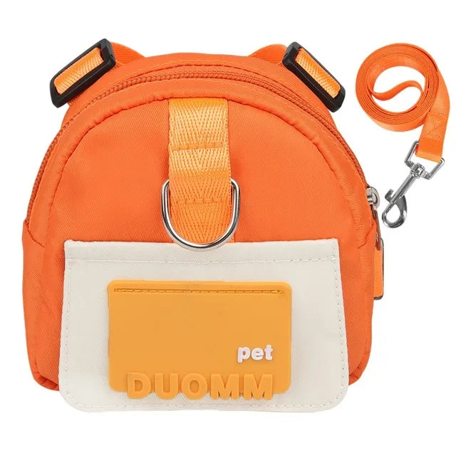 Sac à dos chien en nylon avec laisse assortie